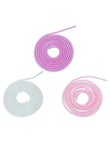 3 Protectores de Cable Espiral Multicolor 1.55m GANPUB