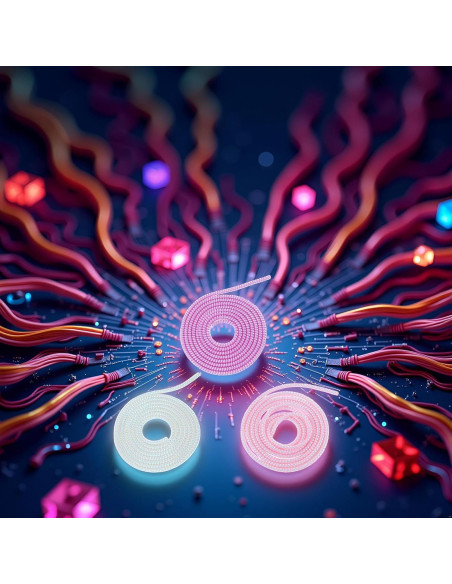 3 Protectores de Cable Espiral Multicolor 1.55m GANPUB