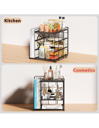 Organizador de Escritorio Becomrock 4 Niveles Metal Negro