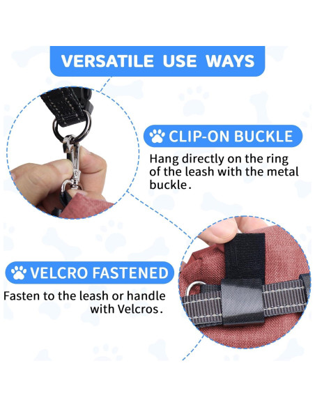 Soporte para bolsas de excremento de perro VOXGET Rojo con 2 bolsillos