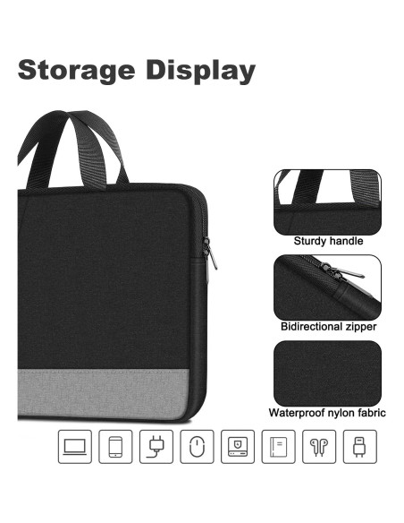 Funda para Laptop 15.6" Ampoock Negra Resistente al Agua