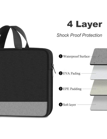 Funda para Laptop 15.6" Ampoock Negra Resistente al Agua