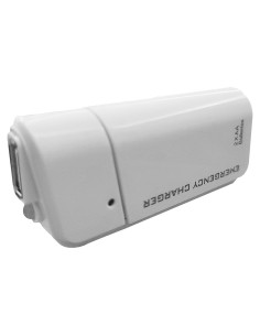 Cargador de Teléfono Portátil USB Blanco con 2 Baterías AA