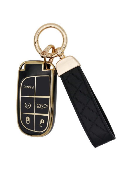 Funda de Llave SUNCARACCL para Jeep y Dodge - TPU Negro