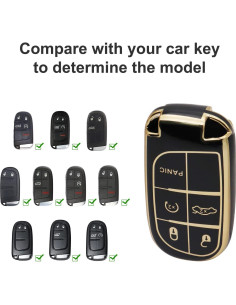 Funda de Llave SUNCARACCL para Jeep y Dodge - TPU Negro 2