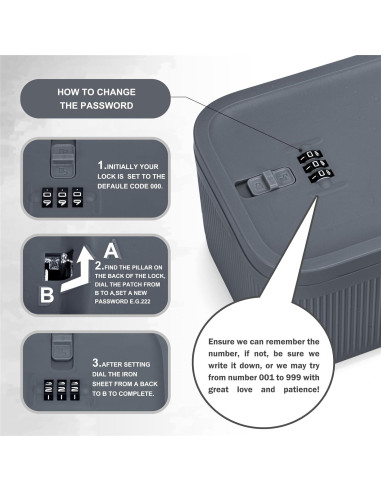 Caja de Almacenamiento con Cerradura BOMKVIN 23.5x12.7x9.1cm