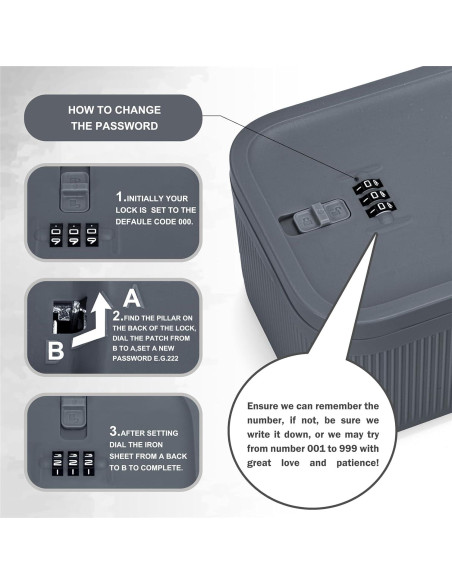 Caja de Almacenamiento con Cerradura BOMKVIN 23.5x12.7x9.1cm
