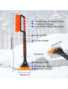 Cepillo de Nieve 63 cm con Raspador de Silicona nbnhxnff 2