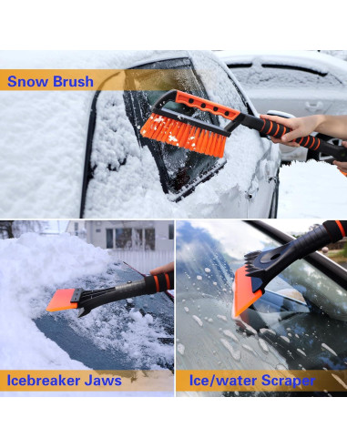 Cepillo de Nieve 63 cm con Raspador de Silicona nbnhxnff