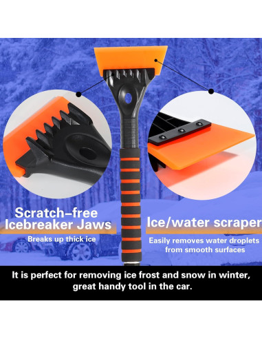 Cepillo de Nieve 63 cm con Raspador de Silicona nbnhxnff