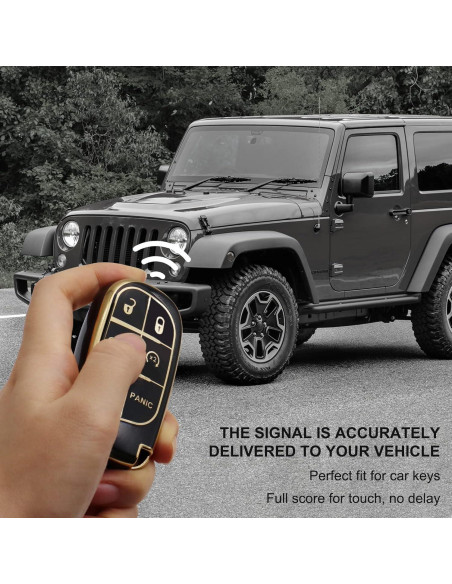 Funda de Llave SUNCARACCL para Jeep y Dodge - TPU Negro
