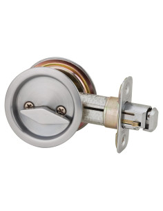 Cerradura de Puerta de Bolsillo Kwikset 335 Redonda Cromo Satinado