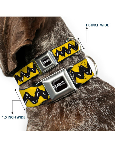 Collar para Perro Peanuts Buckle-Down 11-16.5" Amarillo Negro
