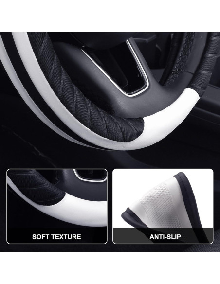 Cubierta de Volante KAFEEK de Cuero Antideslizante 38 cm