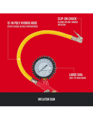 Pistola Infladora CRAFTSMAN CMXZTSG1031NB, 0-150 PSI, 3-en-1