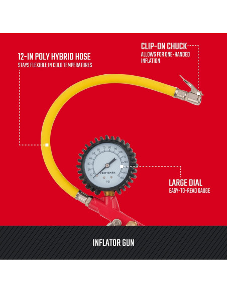 Pistola Infladora CRAFTSMAN CMXZTSG1031NB, 0-150 PSI, 3-en-1