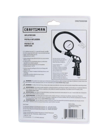 Pistola Infladora CRAFTSMAN CMXZTSG1031NB, 0-150 PSI, 3-en-1