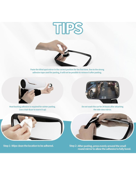 Espejo Convexo Redondo PSLER 5.08 cm para Punto Ciego Auto