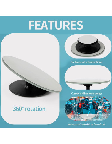 Espejo Convexo Redondo PSLER 5.08 cm para Punto Ciego Auto