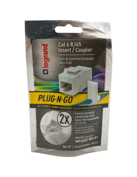 Acoplador Keystone Cat 6 On-Q WP3452WHV1 Blanco Alta Velocidad