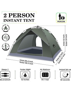 Carpa de Camping Happy Travel HTP-P2-JL para 2 Personas 2