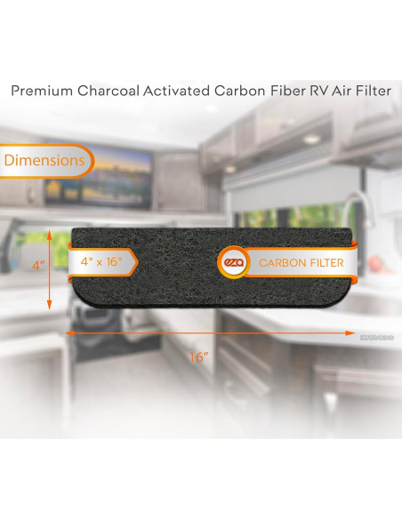 Filtro de Aire de Carbón Activado Premium Ezatrading 2 Pzas 10.16x40.64cm