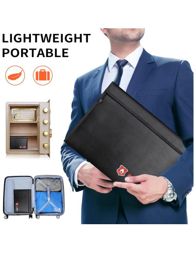 2 Bolsas Ignífugas ABSOK para Documentos y Dinero 38x28 cm