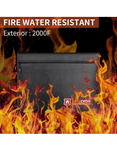 2 Bolsas Ignífugas ABSOK para Documentos y Dinero 38x28 cm