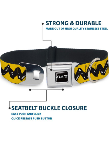 Collar para Perro Peanuts Buckle-Down 11-16.5" Amarillo Negro