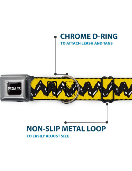 Collar para Perro Peanuts Buckle-Down 11-16.5" Amarillo Negro