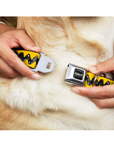 Collar para Perro Peanuts Buckle-Down 11-16.5" Amarillo Negro