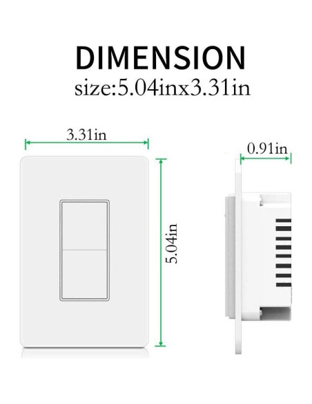 Interruptor de Luz de Pared Inteligente SANA Wi-Fi 2.4GHz