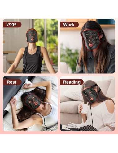 Máscara LED Terapia Luz Roja MLriyl 7 Modos Facial
