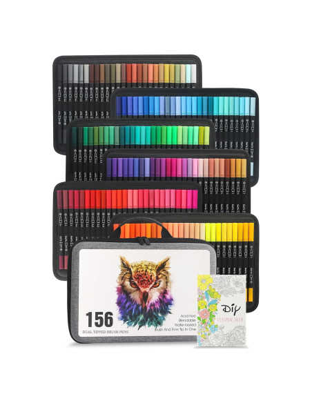 Set de Marcadores de Acuarela LIULIUCAI 156 Colores Doble Punta