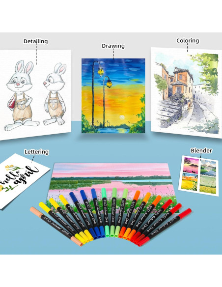 Set de Marcadores de Acuarela LIULIUCAI 156 Colores Doble Punta