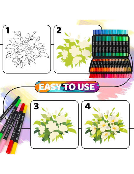 Set de Marcadores de Acuarela LIULIUCAI 156 Colores Doble Punta