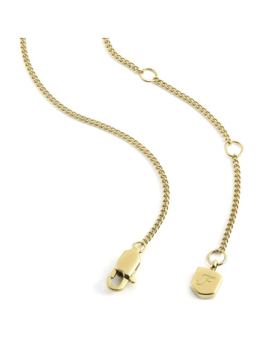 Collar de cadena con colgante dorado Fossil para mujeres