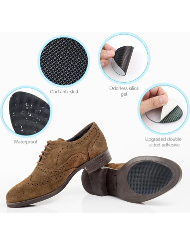8 Almohadillas Antideslizantes Autoadhesivas para Zapatos Goma 8.89 cm