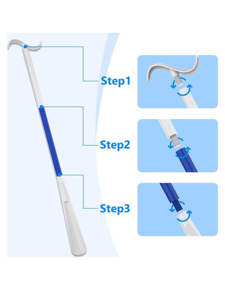 Cuerno de Zapato Ajustable Rewkcy 90 cm Mango Largo Azul