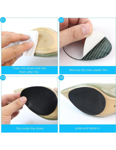 8 Almohadillas Antideslizantes Autoadhesivas para Zapatos Goma 8.89 cm