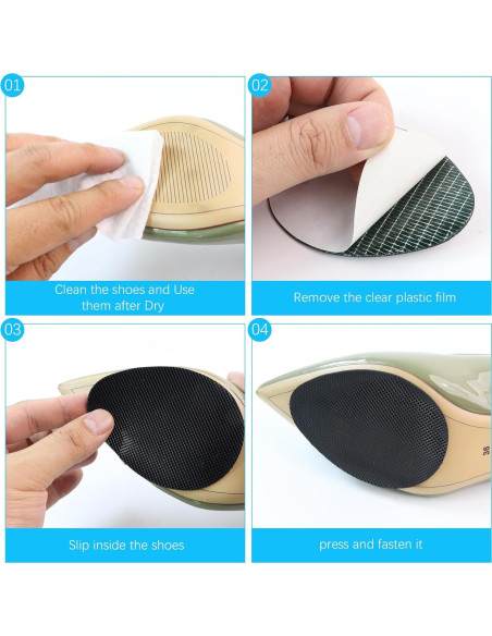 8 Almohadillas Antideslizantes Autoadhesivas para Zapatos Goma 8.89 cm