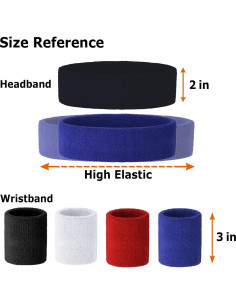 Set 4 Bandas de Cabeza y Muñeca Cosmos Algodón Absorbente 2