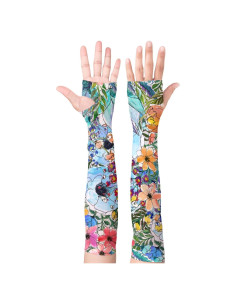 Mangas de Jardinería Protectores Solar Enfriadores Azul Floral