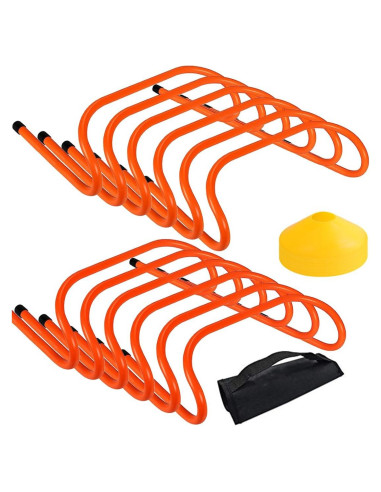 Set de 12 Vallas de Entrenamiento ASENVER con 10 Conos
