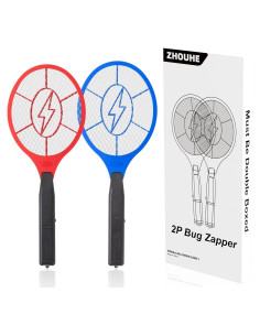 Paquete de 2 Raquetas Eléctricas Zapper ZhouHe para Moscas