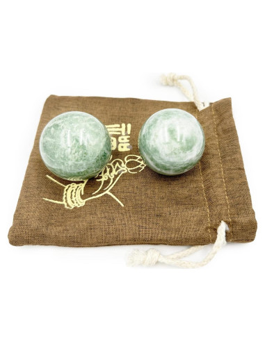 Bolas de Jade Natural Baoding Surtiycrii - 6.86 cm, 440 g