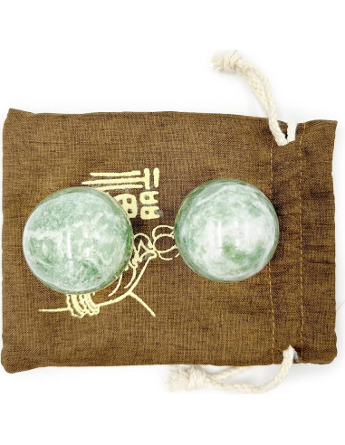 Bolas de Jade Natural Baoding Surtiycrii - 6.86 cm, 440 g