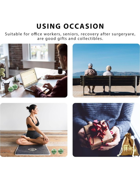 Bolas de Jade Natural Baoding Surtiycrii - 6.86 cm, 440 g