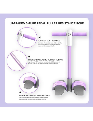 Cuerda de Resistencia con Pedal MaxKite 6 Tubos Rosa