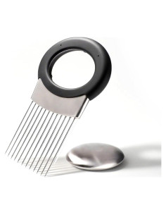 Soporte Cortador de Cebolla Deeriz con Agujas de Acero Inoxidable